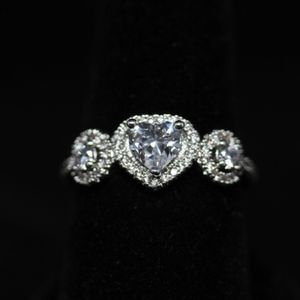 925 14k Dipped Tri HaloTopaz Engagement Ring
